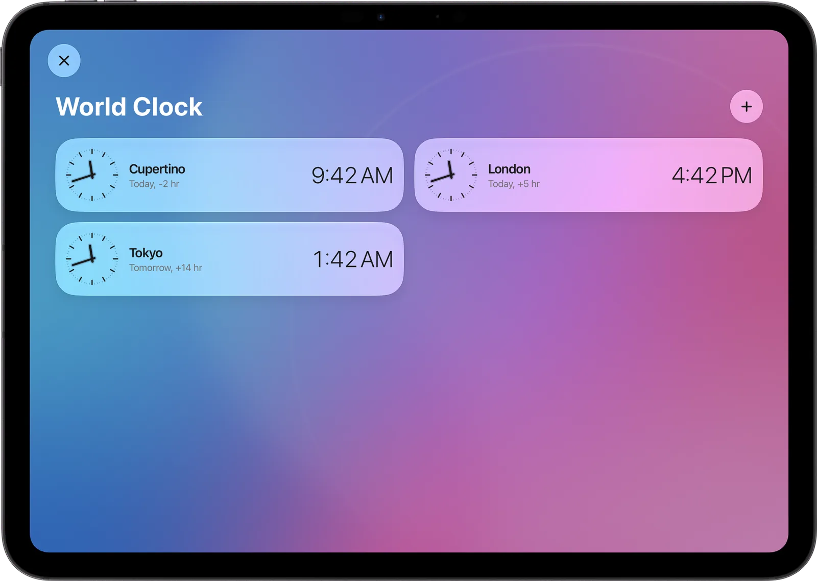 World Clock with three cities